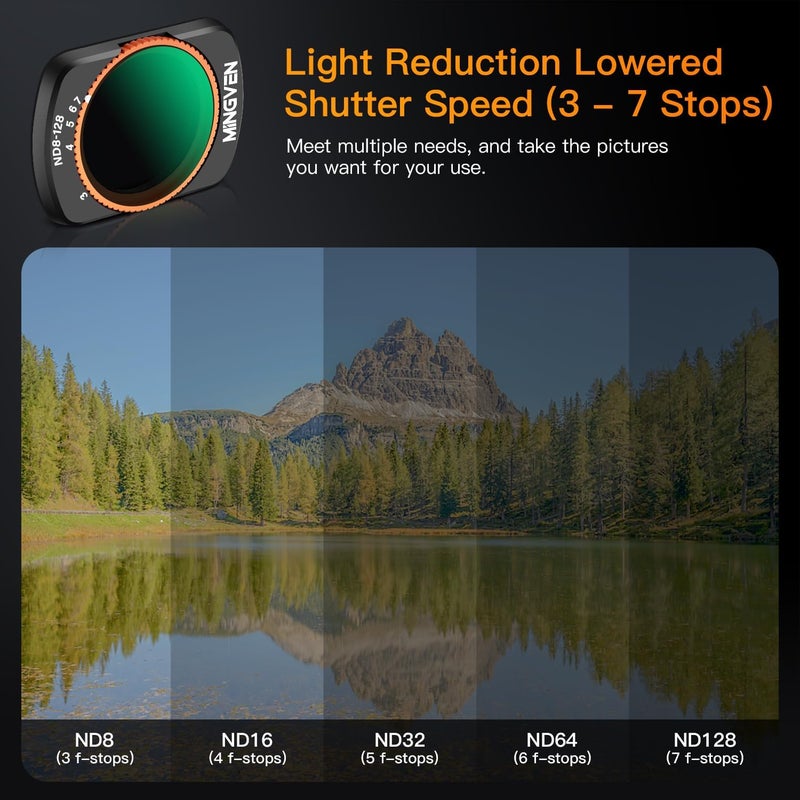 MINGVEN Magnetic ND Filters Set Compatible with DJI Osmo Pocket 3/Xtra Muse Vlogging Camera, 4 Pack (Wide-Angle Lens, CPL, Black Diffusion 1/4, VND 3-7 Stops Filter) - Image 5